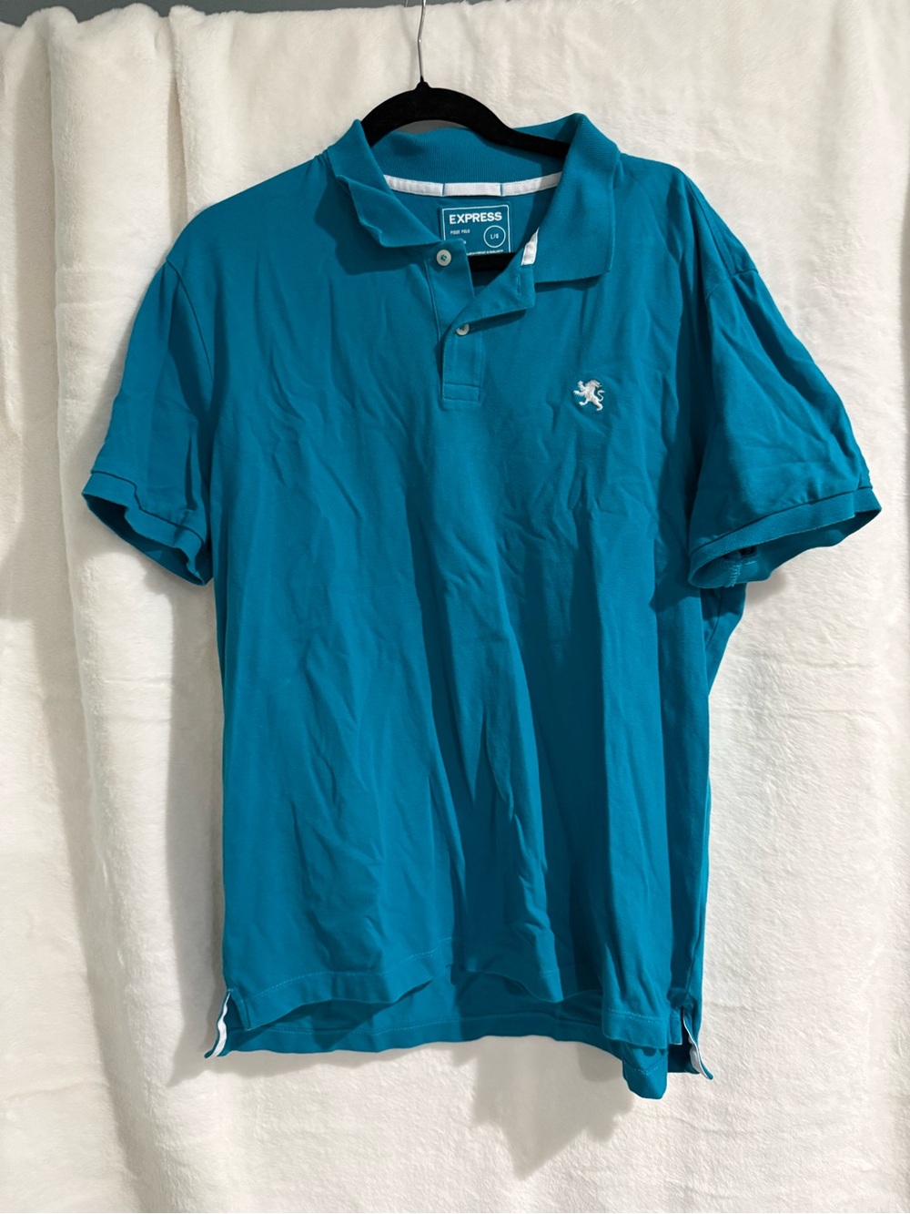 Express Men’s Teal Blue Polo with Embroidered Crest
